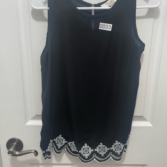 Loft sleeveless top xsmall black and white - Picture 3 of 12